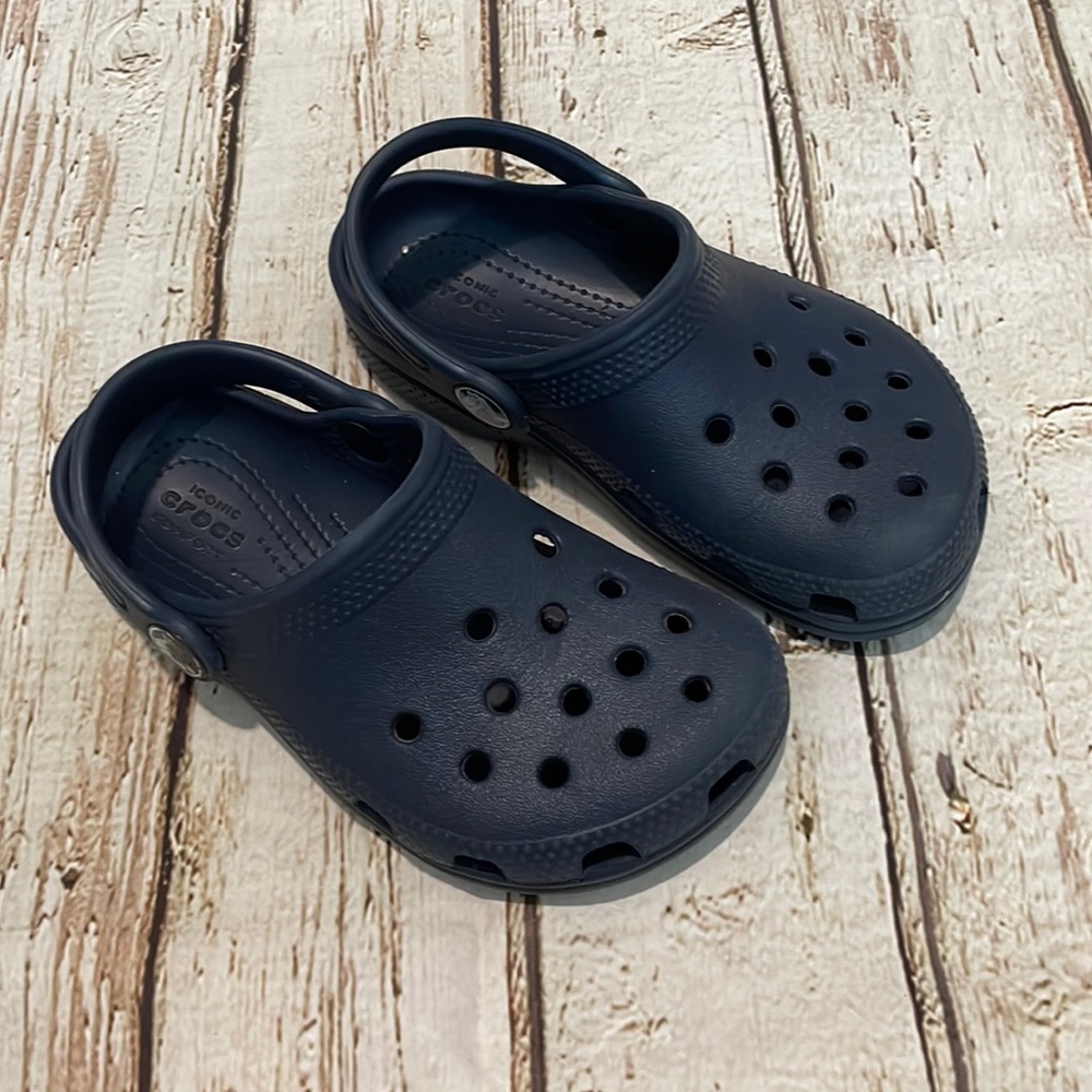 Navy Blue Crocs Kids 10C